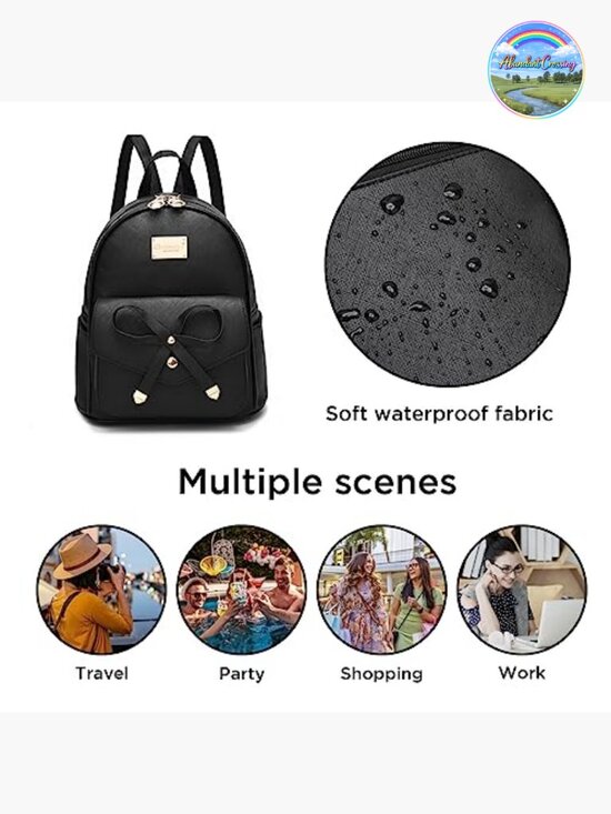 PU Leather Mini Bowknot Backpack - Cute Small Backpack Purse main image 6